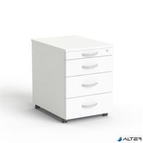   Görgős konténer, 4 fiókos, MAYAH "Freedom SV-15", fehér