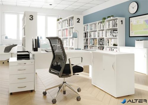 Görgős konténer, 4 fiókos, MAYAH "Freedom SV-15", fehér