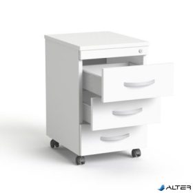   Görgős konténer, 3 fiókos, MAYAH "Freedom SV-18", fehér