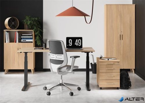 Állítható magasságú íróasztal, 140x80 cm, MAYAH 'Freedom SV-302', juhar