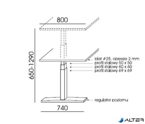 Állítható magasságú íróasztal, 160x80 cm, MAYAH "Freedom SV-303", juhar