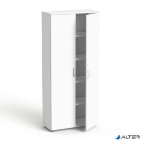   Szekrény, 5 rendező magas, kétajtós, polcokkal, MAYAH 'Freedom SV-01', fehér