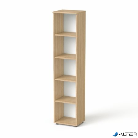 Szekrény, 5 rendező magas, nyitott, polcos, keskeny MAYAH 'Freedom SV-03', kőris