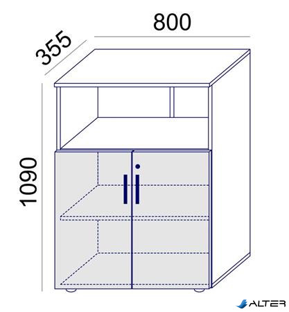 Szekrény, 3 rendező magas, kombinált, polcos, MAYAH "Freedom SV-09", fehér
