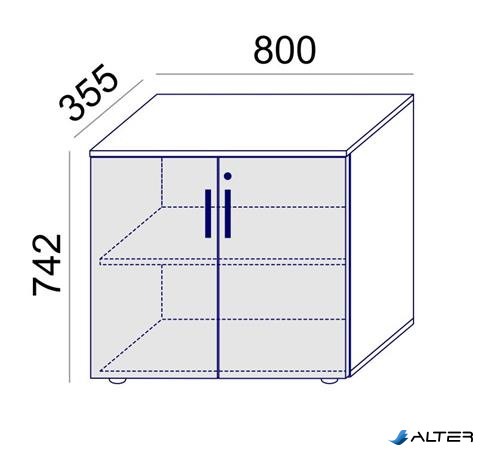 Szekrény, 2 rendező magas, kétajtós, polcokkal, MAYAH 'Freedom SV-10', fehér