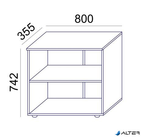 Szekrény, 2 rendező magas, nyitott, polcokkal, MAYAH 'Freedom SV-11', fehér