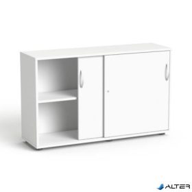   Szekrény, 2 rendező magas, tolóajtós, polcos, MAYAH 'Freedom SV-12', fehér