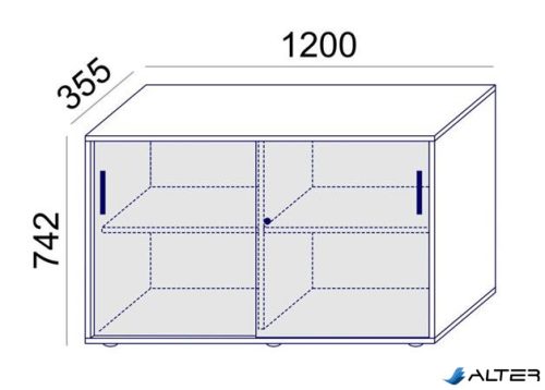 Szekrény, 2 rendező magas, tolóajtós, polcos, MAYAH 'Freedom SV-12', fehér