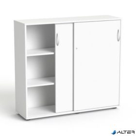   Szekrény, 3 rendező magas, tolóajtós, polcos, MAYAH 'Freedom SV-13', fehér