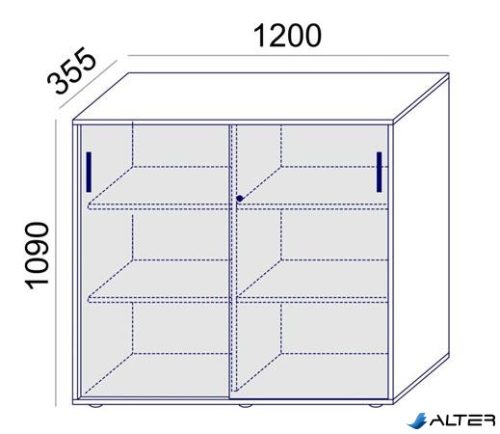 Szekrény, 3 rendező magas, tolóajtós, polcos, MAYAH 'Freedom SV-13', fehér
