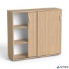 Szekrény, 3 rendező magas, tolóajtós, polcos, MAYAH "Freedom SV-13", kőris