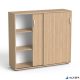 Szekrény, 3 rendező magas, tolóajtós, polcos, MAYAH "Freedom SV-13", kőris