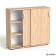 Szekrény, 3 rendező magas, tolóajtós, polcos, MAYAH 'Freedom SV-13',  tölgy