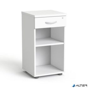   Szekrény, asztalmagas, fiókos, nyitott polcos, MAYAH 'Freedom SV-14', fehér