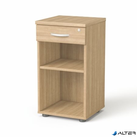 Szekrény, asztalmagas, fiókos, nyitott polcos, MAYAH 'Freedom SV-14', kőris