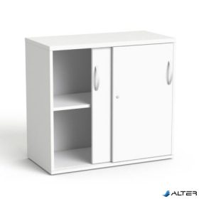   Szekrény, asztalmagas, tolóajtós, polcos, MAYAH 'Freedom SV-16', fehér