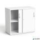 Szekrény, asztalmagas, tolóajtós, polcos, MAYAH 'Freedom SV-16', fehér
