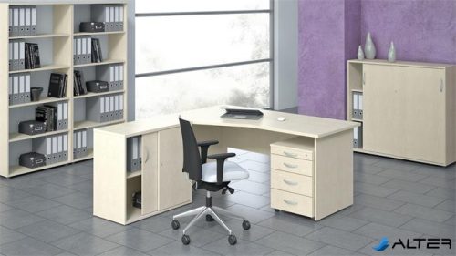 Szekrény, asztalmagas, tolóajtós, polcos, MAYAH 'Freedom SV-16', juhar