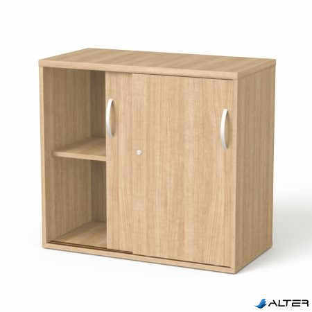 Szekrény, asztalmagas, tolóajtós, polcos, MAYAH 'Freedom SV-16', kőris