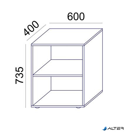 Szekrény, asztalmagas, nyitott, polcos, MAYAH 'Freedom SV-17', fehér