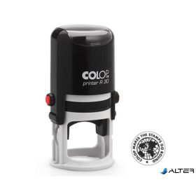   Bélyegző, kör, COLOP ' Printer R 30', fekete cserepárnával