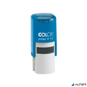  Bélyegző, kör, COLOP " Printer R 17", kék ház - kék párna