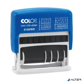   Dátum- és szövegbélyegző, 12 féle szöveggel, COLOP "S120/WD"