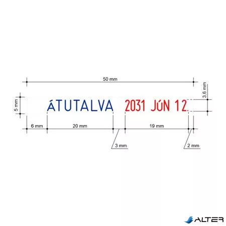 Dátum- és szövegbélyegző, 12 féle szöveggel, COLOP 'S120/WD'