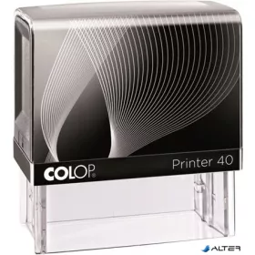   Bélyegző, COLOP "Printer IQ 40" fekete ház - fekete párnával