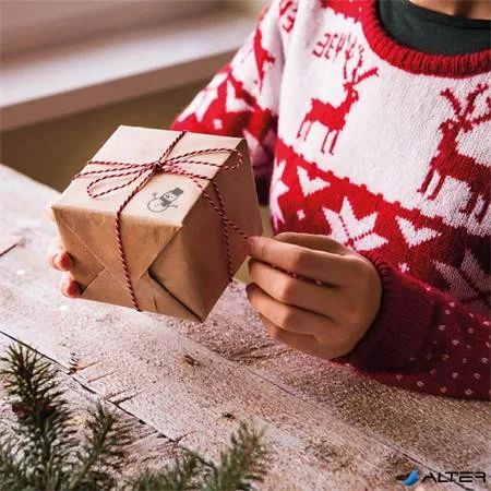 Bélyegző, kirakós, 10 motívummal, 'Nio Karácsony', fehér ház, fekete párnával