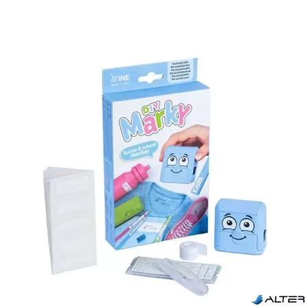 Bélyegző textilhez, kirakós COLOP "Marky", kék ház, fekete párnával
