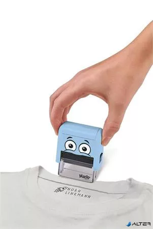 Bélyegző textilhez, kirakós COLOP "Marky", kék ház, fekete párnával