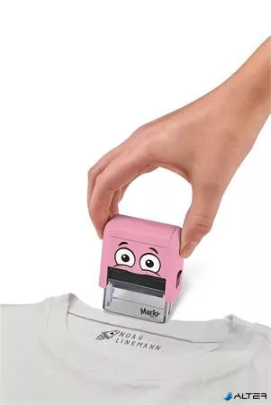 Bélyegző textilhez, kirakós COLOP "Marky", pink ház, fekete párnával