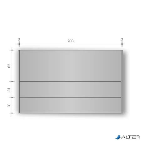 Információs tábla, alumínium, 2 soros, fali, ANTRA
