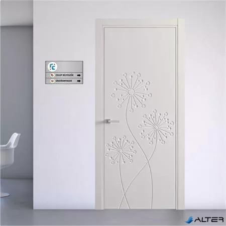 Információs tábla, alumínium, 2 soros, fali, ANTRA