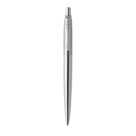   Golyóstoll, 0,7 mm, nyomógombos, ezüst színű klip, rozsdam. acél tolltest, PARKER 'Royal Jotter', kék