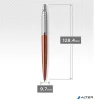 Golyóstoll, 0,7 mm, ezüst színű klip, Chelsea narancssárga tolltest, PARKER "Royal Jotter", kék