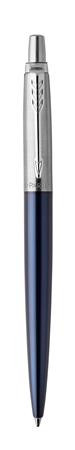 Golyóstoll, 0,7 mm, ezüst színű klip, royal kék tolltest, PARKER, 'Royal Jotter', kék