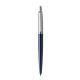 Golyóstoll, 0,7 mm, ezüst színű klip, royal kék tolltest, PARKER, 'Royal Jotter', kék