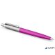 Golyóstoll, 0,7 mm, ezüst színű klip, magenta tolltest, PARKER "Royal Jotter Originals", kék
