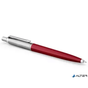   Golyóstoll, 0,7 mm, ezüst színű klip, piros tolltest, PARKER "Royal Jotter Originals", kék