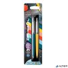 Golyóstoll szett, 0,7 mm, ezüst színű klip, kék és sárga tolltest, PARKER "Jotter Glam Rock", kék