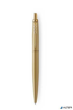 Golyóstoll, 0,7 mm, nyomógombos, arany színű klip, arany tolltest, PARKER, "Royal Jotter XL", kék