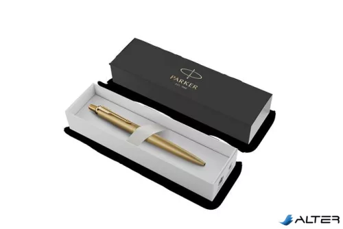 Golyóstoll, 0,7 mm, nyomógombos, arany színű klip, arany tolltest, PARKER, "Royal Jotter XL", kék