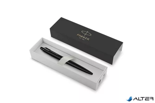 Golyóstoll, 0,7 mm, nyomógombos, fekete színű klip, matt fekete tolltest, PARKER, "Royal Jotter XL", kék