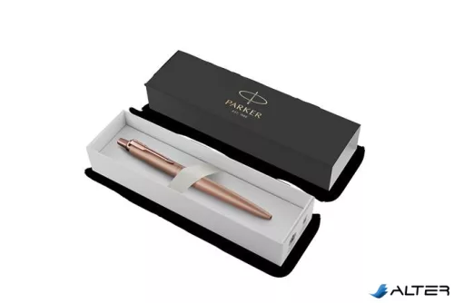 Golyóstoll, 0,7 mm, nyomógombos, rózsaszín klip, rózsaszín tolltest, PARKER, "Royal Jotter XL", kék