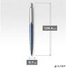 Golyóstoll, 0,7 mm, ezüst színű klip, Waterloo kék tolltest, PARKER "Royal Jotter", kék