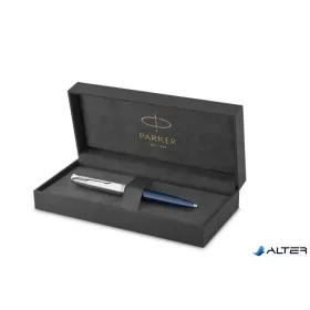   Golyóstoll, 0,7 mm rotációs, ezüst színű klip, kék tolltest, PARKER 'Royal 51 Core', fekete