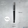 Töltőtoll, ezüst színű klip, matt fekete színű tolltest, PARKER 'Royal Urban Twist'