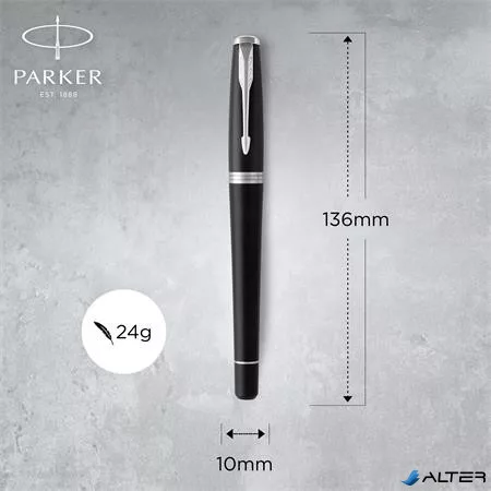 Töltőtoll, ezüst színű klip, matt fekete színű tolltest, PARKER "Royal Urban Twist"